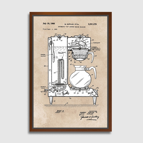 Lukisan Dinding - Canvas - Patent Art Kaplan - 40x60 - Dark Wood