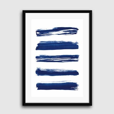 Lukisan Dinding Set - Indigo Velvet - Mix Matte - Black Frame