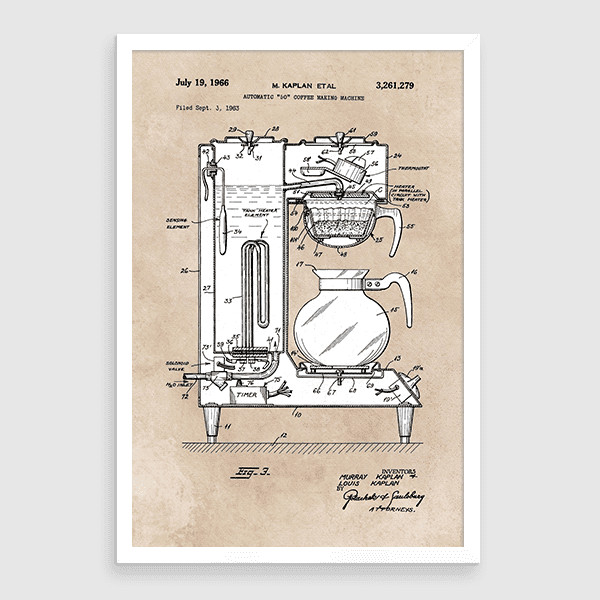 Lukisan Dinding Set - Coffe First - 40x60 - White Frame