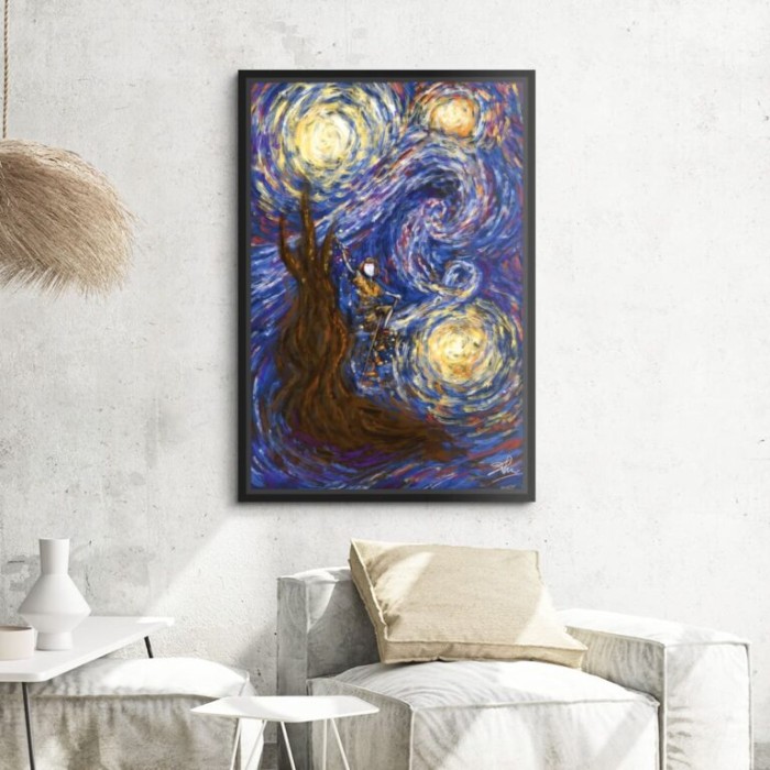 Lukisan Dinding -Canvas-Dream Painting -Fiber Hitam 40x60