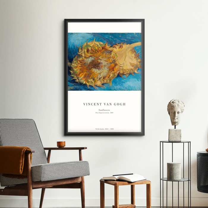 Lukisan Dinding -Van Gogh Sunflowers 1887-Frame Hitam 40x60