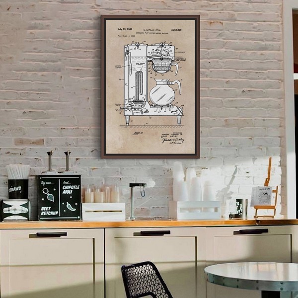 Lukisan Dinding - Canvas - Patent Art Kaplan - 40x60 - Dark Wood