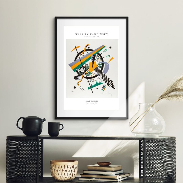 Lukisan Dinding-Wassily Kandinsky Small IV -Matte-Frame Hitam 40x60