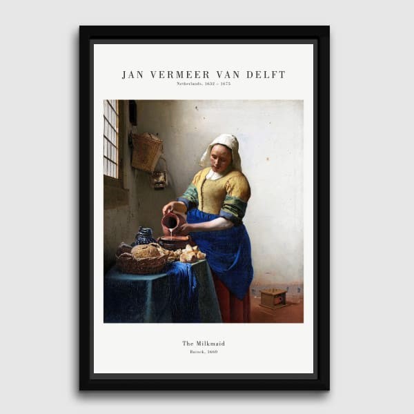 Lukisan Dinding -Vermeer Milkmaid-Frame Hitam 40x60