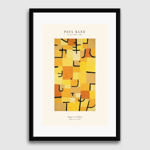 Lukisan Dinding -Paul Klee Signs-Matte-Frame Hitam 40x60