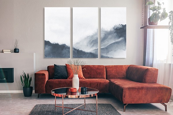 Watercolor foggy-Panel-Canvas Print-Spanram- Large-Total 120x80