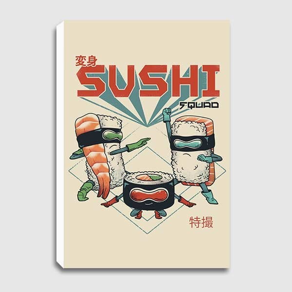 Lukisan Dinding - Canvas - Sushi Squad - by Vincent Trinidad