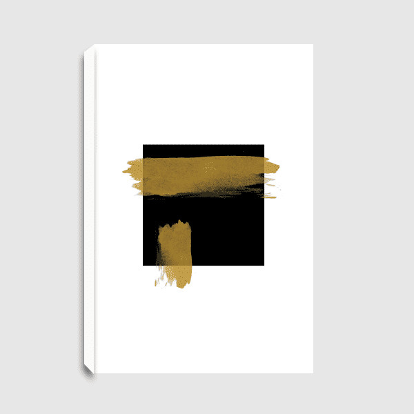 Lukisan Dinding Abstract ka'bah - canvas - stainless gold frame - 120 x 90