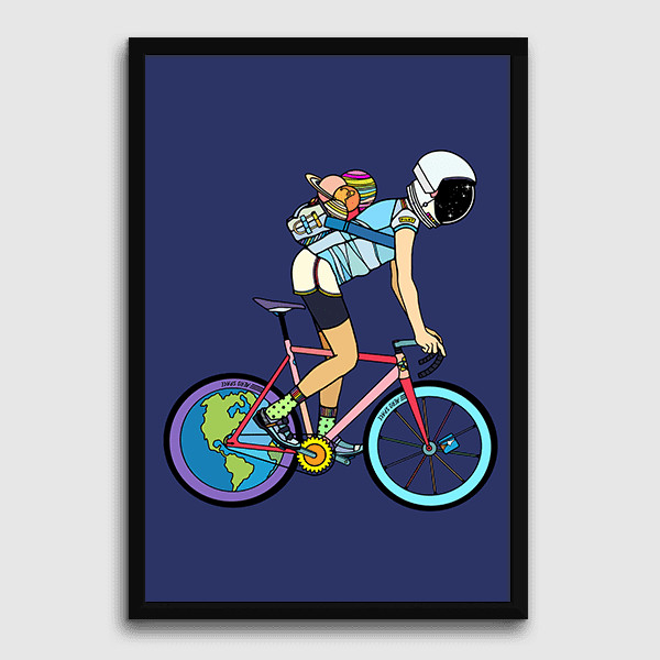 Lukisan Dinding -Art Print- Explorer -Frame Hitam 30x45