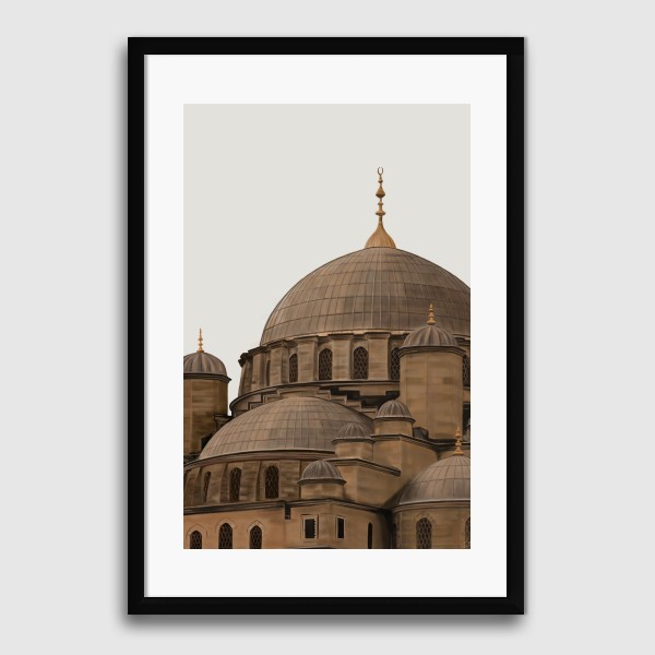 Lukisan Dinding -Sultan Ahmed Mosque - Matte -Frame Hitam 40x60