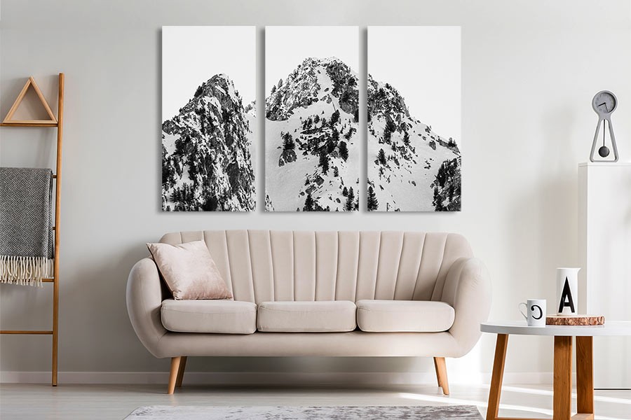 Lukisan Snowy Mountain - Art Panels - Canvas - Spanram