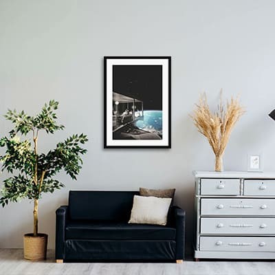 Lukisan Dinding -The View- Matte -Frame Hitam 40x60