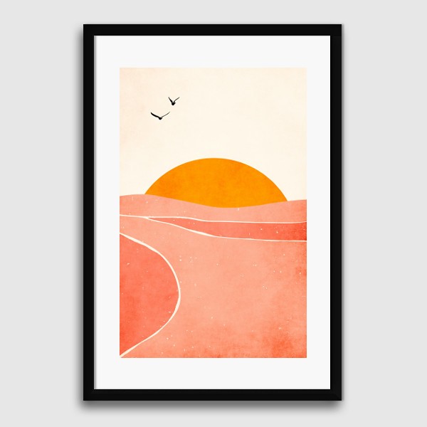 Lukisan Dinding -Dancing In The Sun- Matte -Frame Hitam 20x30
