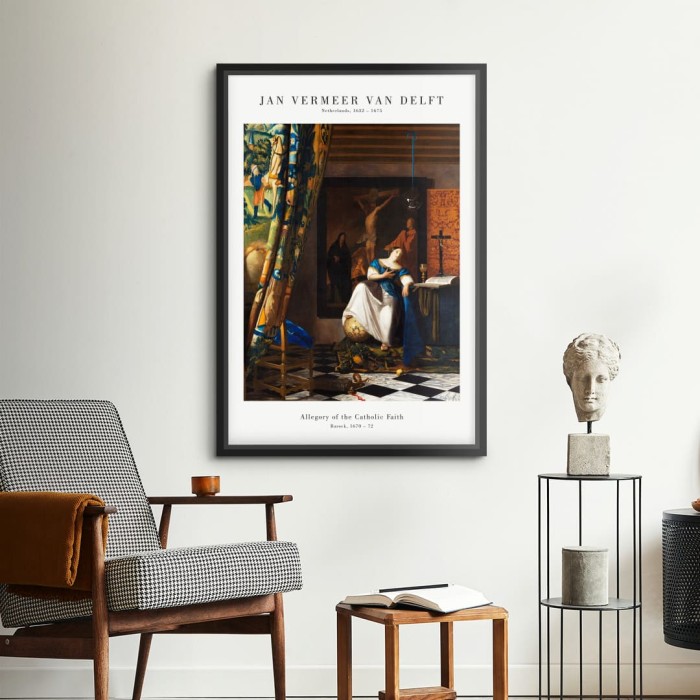 Lukisan Dinding -Allegory of the Catholic Faith-Frame Hitam 40x60