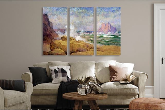 Lukisan The Ocean and The Bay Paintin -Art Panels-Canvas-Spanram-XL