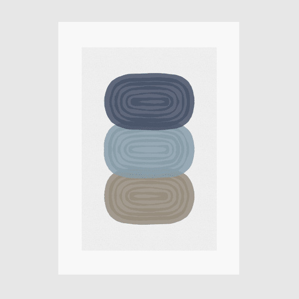 Lukisan - Art Print - Orarastudio -Line Art I - Matte -Frame Hitam 