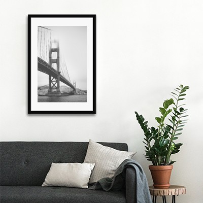 Lukisan Dinding -Golden Gate Bridge -Frame Hitam 20x30