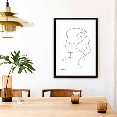 Lukisan Dinding-Woman And Bird-Matte-Frame Hitam 40x60