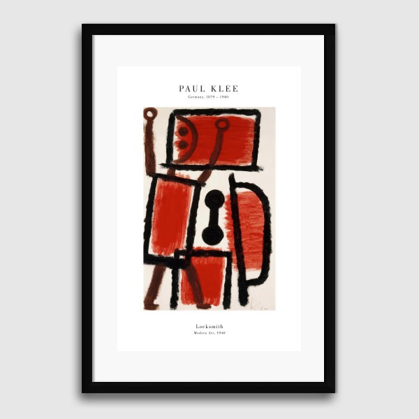 Lukisan Dinding -Paul Klee Locksmith -Matte-Frame Hitam 40x60