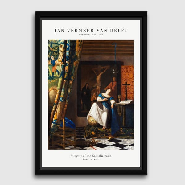 Lukisan Dinding -Allegory of the Catholic Faith-Frame Hitam 40x60