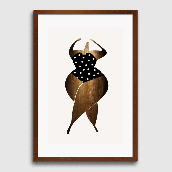 Lukisan Dinding-Dancing With Ballerinas - Matte- Dark Wood Frame-40x60