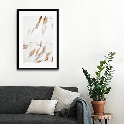 Lukisan Dinding -Dried Grass II- Matte -Frame Hitam 30x45