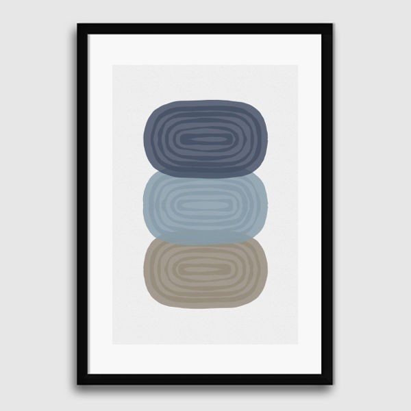 Lukisan - Art Print - Orarastudio -Line Art I - Matte -Frame Hitam