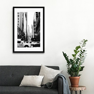 Lukisan Dinding -Rush Hour- Matte -Frame Hitam 30x45