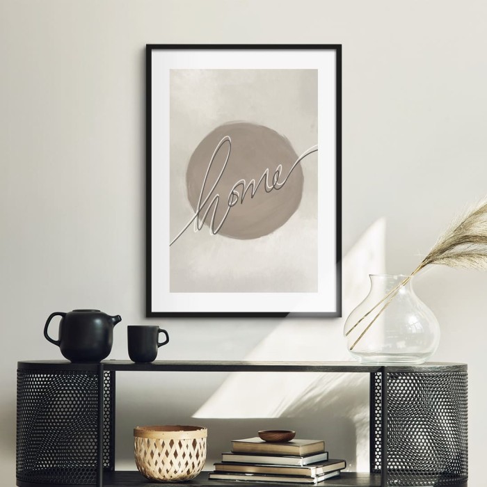 Lukisan Dinding -Home Earthy Tone- Matte -Frame Hitam 30x45