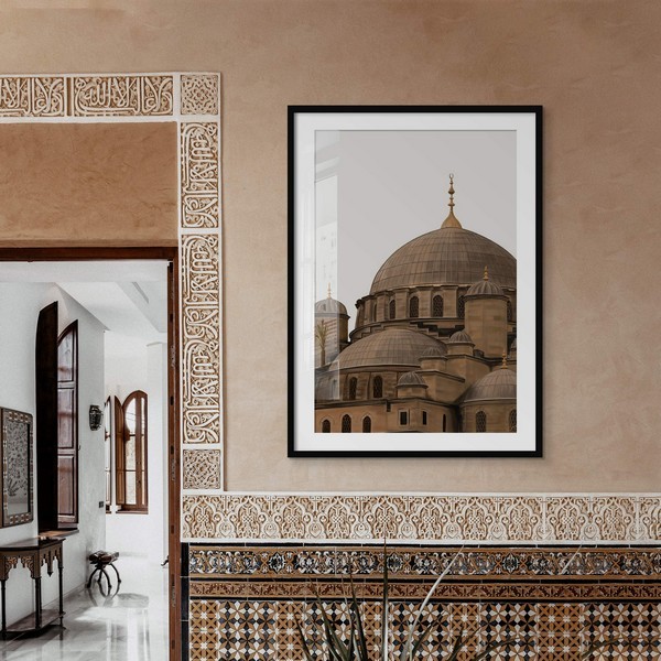 Lukisan Dinding -Sultan Ahmed Mosque - Matte -Frame Hitam 40x60