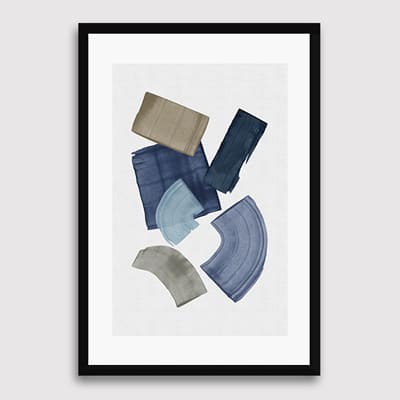 Lukisan Dinding Set - Indigo Velvet - Mix Matte - Black Frame