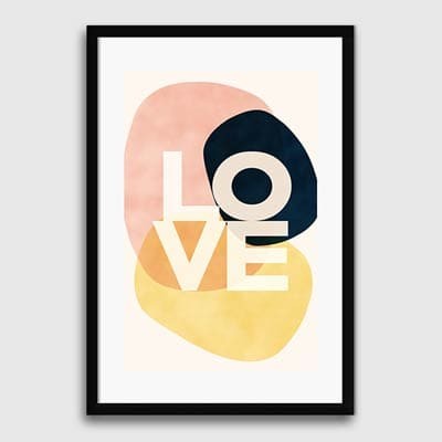 Lukisan Dinding -Shapes Of Love- Matte -Frame Hitam 30x45