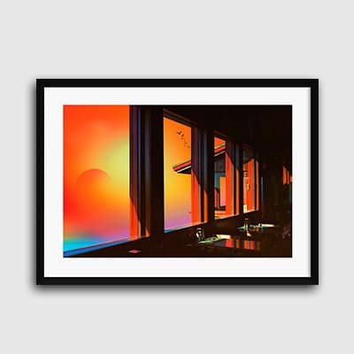 Lukisan Dinding-Red Sky-Matte -Frame Hitam 40x60