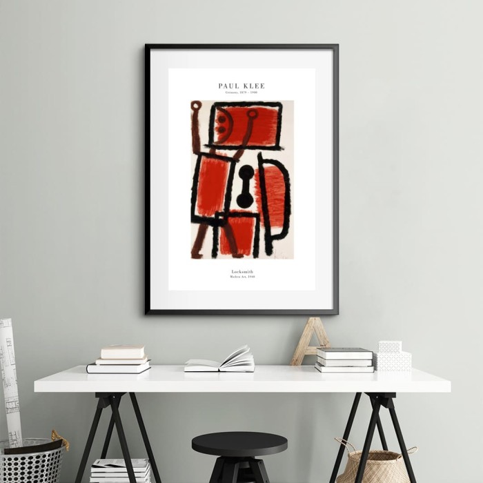 Lukisan Dinding -Paul Klee Locksmith -Matte-Frame Hitam 40x60