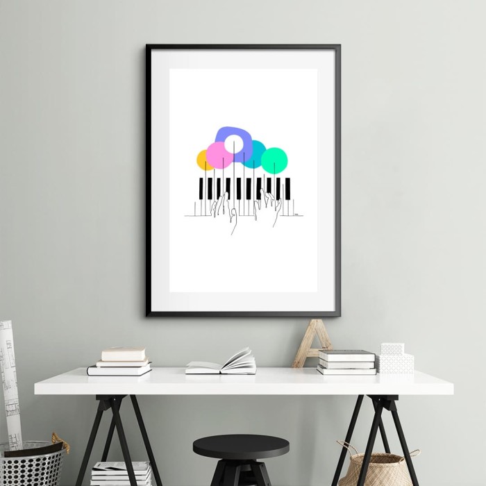 Lukisan Dinding -Pianist-Frame Hitam 20x30