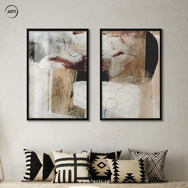 Lukisan Dinding Set - Go With It - 50x75 - Black Frame