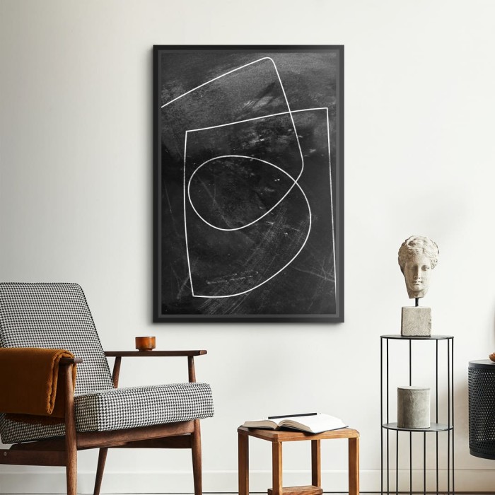 Lukisan Dinding -Canvas-Minimal 9 -Frame Hitam 40x60