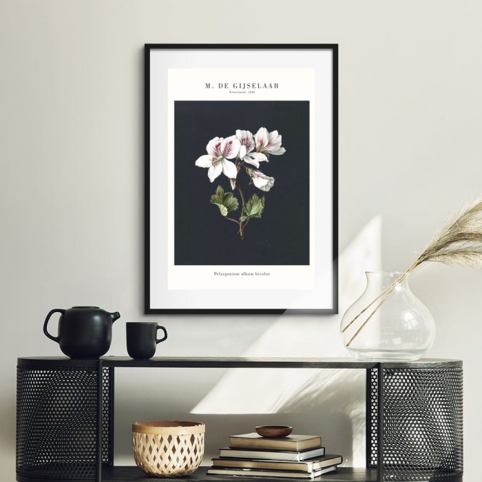 Lukisan Dinding -Gijselaar Pelargonium-Matte-Frame Hitam 40x60