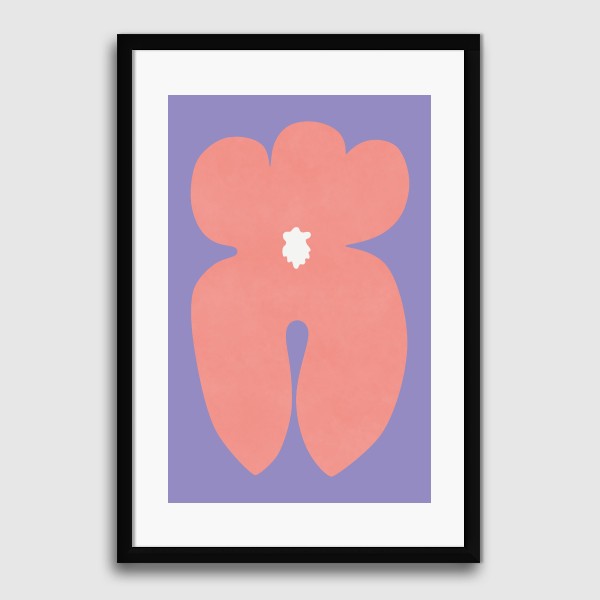 Lukisan Dinding -Orchid 02- Matte -Frame Hitam 30x45