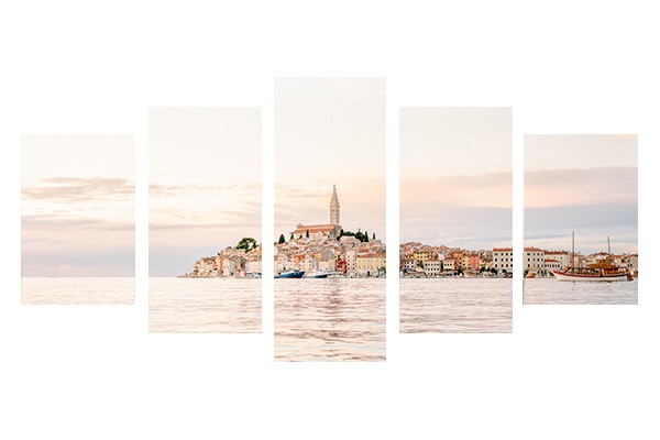 Lukisan Dinding -Rovinj Sunset II-5 Panel-Spanram-Large-Total 150x70