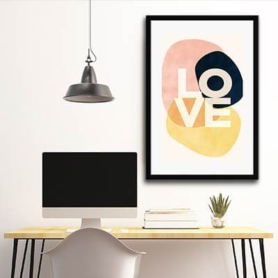 Lukisan Dinding -Shapes Of Love- Matte -Frame Hitam 30x45