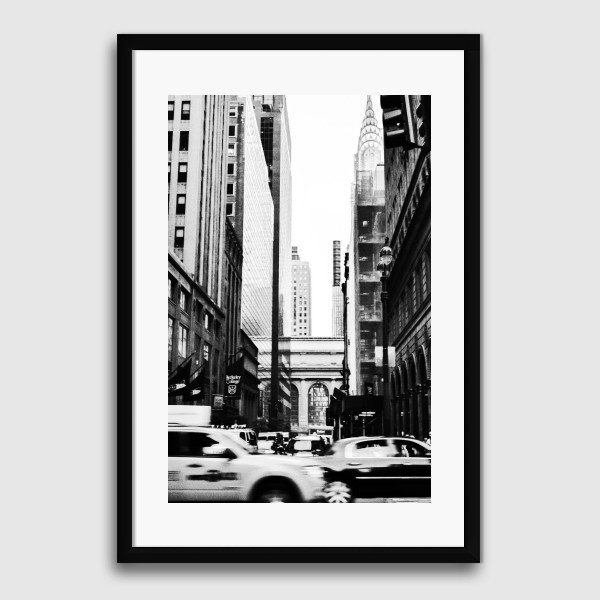 Lukisan Dinding -Rush Hour- Matte -Frame Hitam 30x45