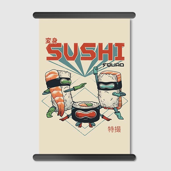 Lukisan Dinding - Canvas - Sushi Squad - by Vincent Trinidad