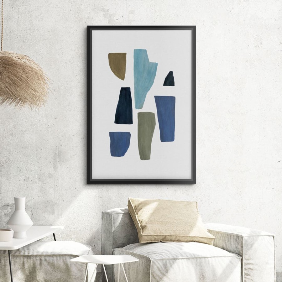 Lukisan - Canvass Print - Orarastudio - Blue & Brown Abstract