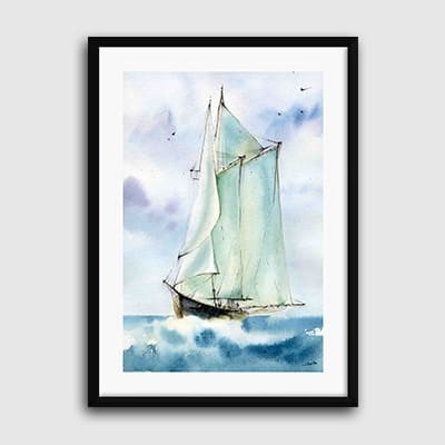 Lukisan Dinding -Tailwind -Frame Hitam 20x30