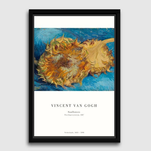 Lukisan Dinding -Van Gogh Sunflowers 1887-Frame Hitam 40x60