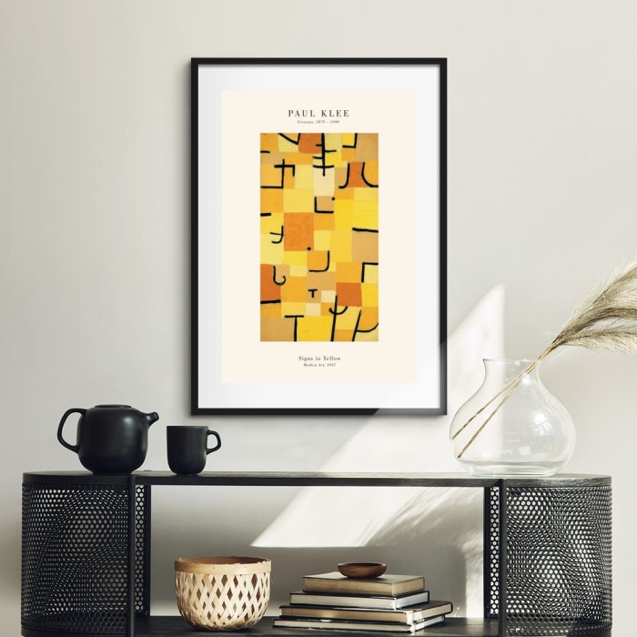 Lukisan Dinding -Paul Klee Signs-Matte-Frame Hitam 40x60