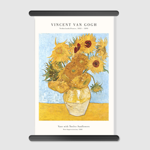 Lukisan Dinding-Canvas-Van Gogh Vase with 12 Sunflowers by Old Masters 