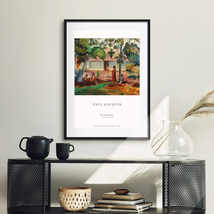 Lukisan Dinding-Paul Gauguin The Large Tree-Matte-Frame Hitam 40x60