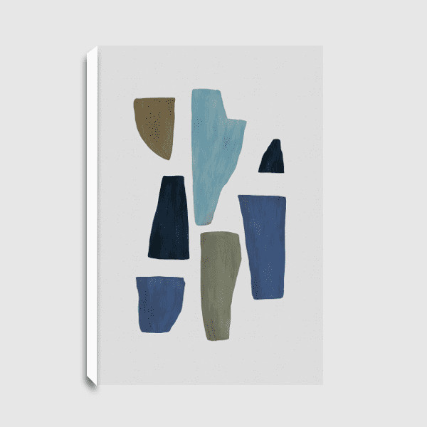 Lukisan - Canvass Print - Orarastudio - Blue & Brown Abstract